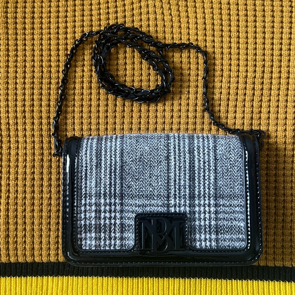 Badgley Mischka Sequined Black Crossbody Bag Black